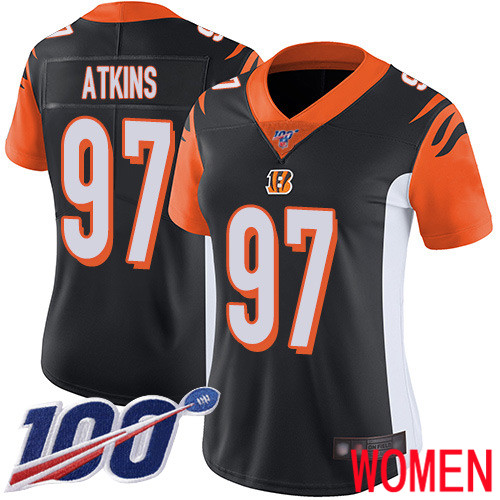 Cincinnati Bengals Limited Black Women Geno Atkins Home Jersey NFL Footballl #97 100th Season Vapor Untouchable